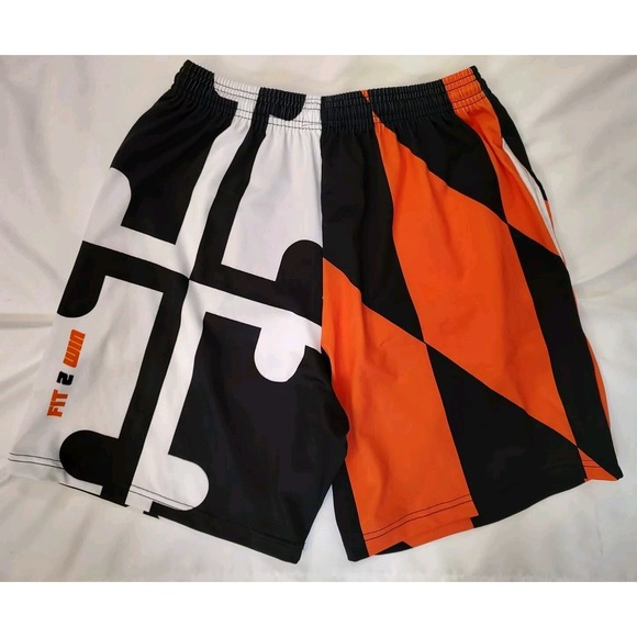 Fit 2 WIn Other - Fit 2 Win Shorts Maryland Flag Print Men's Basketball Orioles Orange & Black M